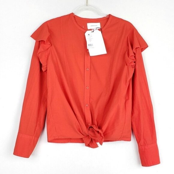 Current/Elliott The Asley Button Shirt Poinciana - Picture 4 of 7